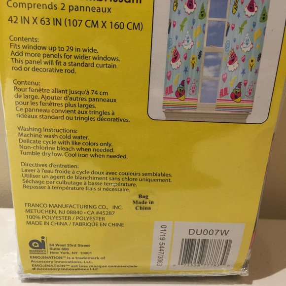 Emojination Stars Room Darkening Drapery Panels Curtains 42 x 63 New in Package - Picture 8 of 9